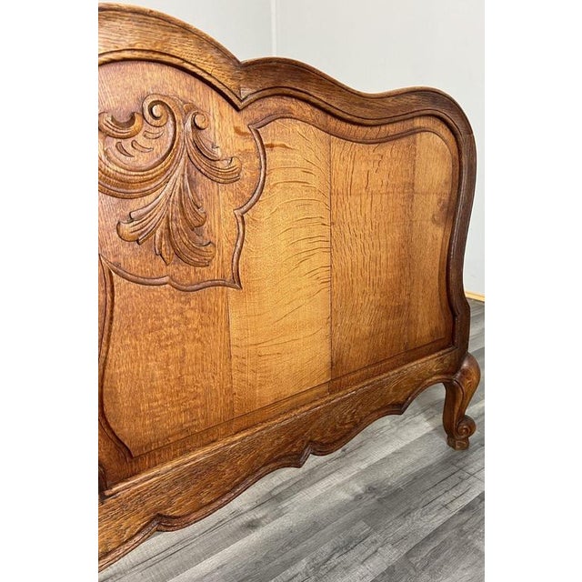 Vintage French Louis XVI King Size Bed Frame in Oak For Sale - Image 11 of 14