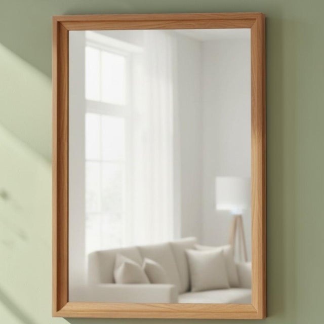 DUX Large Mid-Century Minimalist Scandinavian Teak Full-Length and Floor Mirrors For Sale - Image 4 of 17