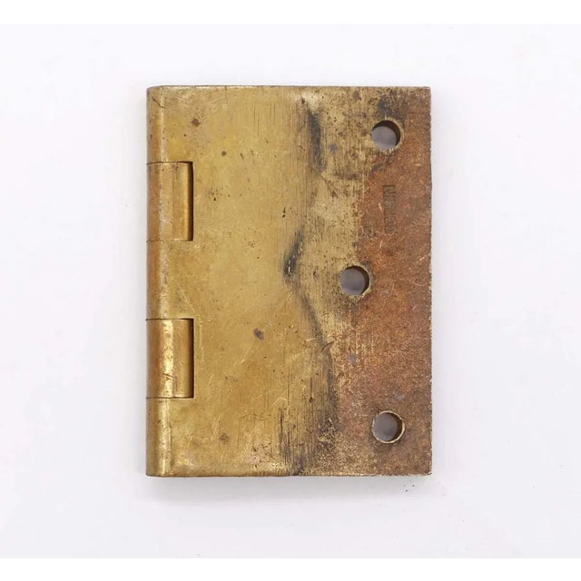Traditional Vintage Mid 20th Century 4 X 3 Polished Brass Corbin Butt Door Hinge For Sale - Image 3 of 6