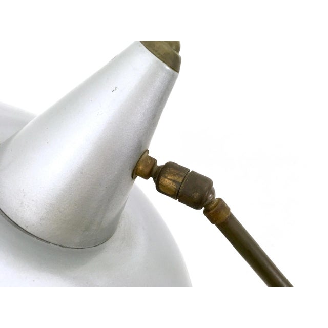 Vintage Desk Lamp in Brass and Silver Varnished Metal, 1950s For Sale - Image 9 of 11