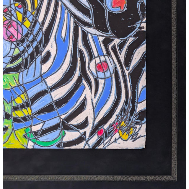 Contemporary Jiang Tiefeng, Colorful Spirit, Original Mixed Media on Handmade Paper, 28.75 X 22.75 In. Framed For Sale - Image 3 of 3