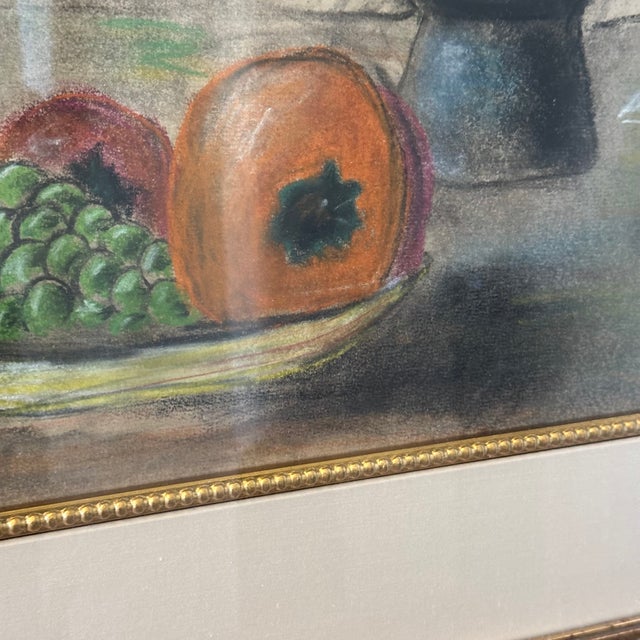 Mid-Century Original Still Life Pastel, Signed Hertz, Framed For Sale In Los Angeles - Image 6 of 10