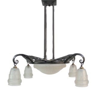 Art Deco Hanging Lamp by Schneider, 1930s For Sale