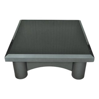 Industrial Modern Large Custom Aluminum Gun Metal 40" Square Coffee Table For Sale