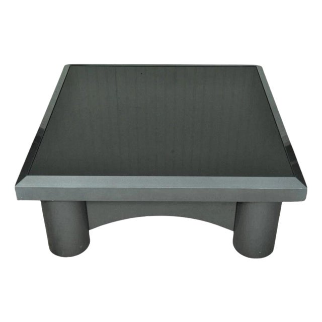 Industrial Modern Large Custom Aluminum Gun Metal 40" Square Coffee Table For Sale
