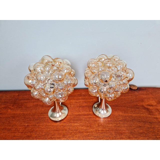 Bubble Glass Lamps by Helena Tynell for Glashütte Limburg, 1970, Set of 2 For Sale - Image 8 of 18