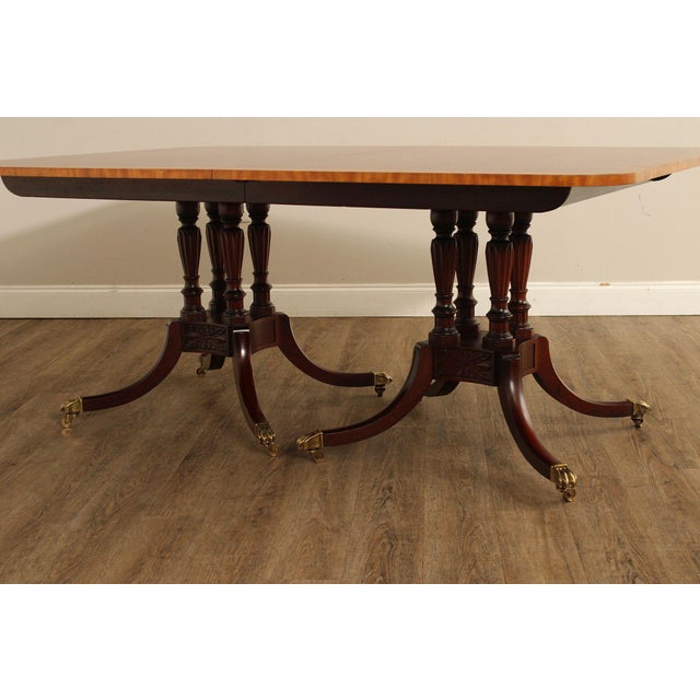 Brown Baker Historic Charleston Reproductions Double Pedestal Mahogany Dining Table For Sale - Image 8 of 18