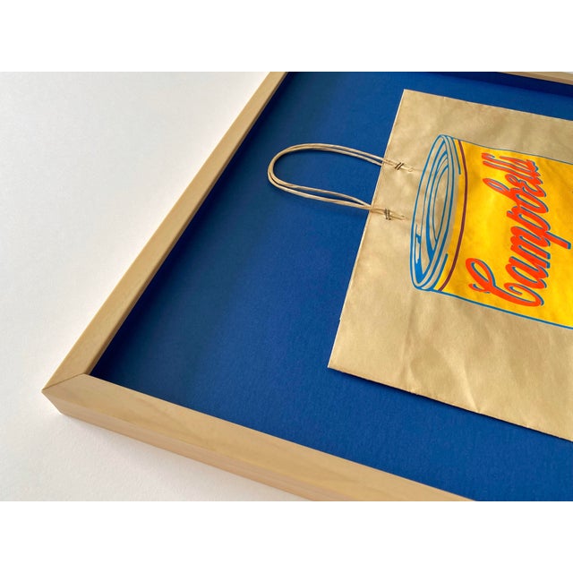 Andy Warhol Andy Warhol Vintage 1966 Mid Century Modern " Campbell's Tomato Soup Can " Silkscreen Print Framed Pop Art Exhibition Shopping Bag For Sale - Image 4 of 18