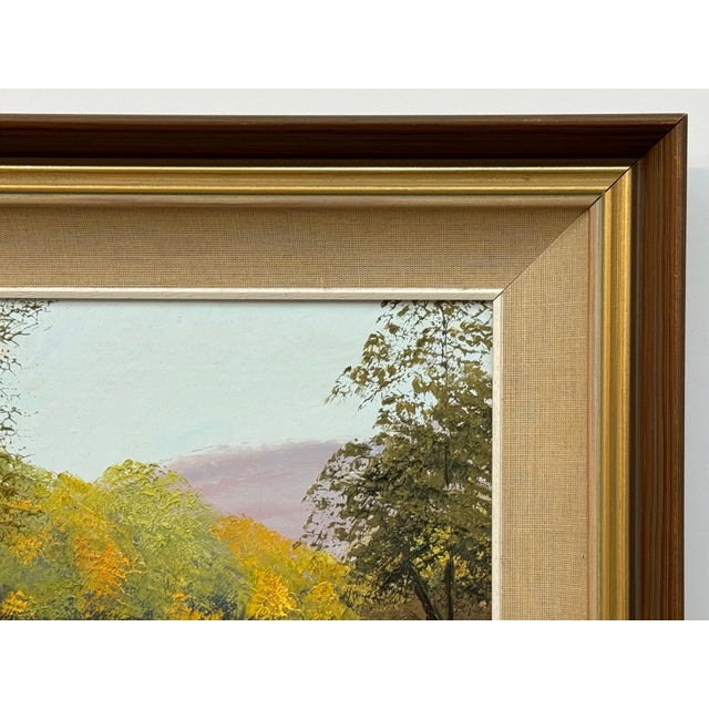 Sunlit Country Path, Lush Greenery, Autumn Tones, Serene Countryside Landscape 1991 For Sale - Image 18 of 18