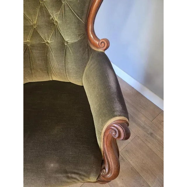 Brown Victorian Ladies and Gents Spoon Back Chairs, Set of 2 For Sale - Image 8 of 9