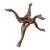 Hand‑Carved Hardwood Interlocking Serpent Tripod Stand For Sale