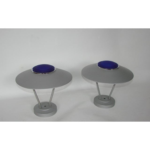 Modern Vintage Wall Lights in Metal and Glass, 1980s, Set of 2 For Sale - Image 3 of 8