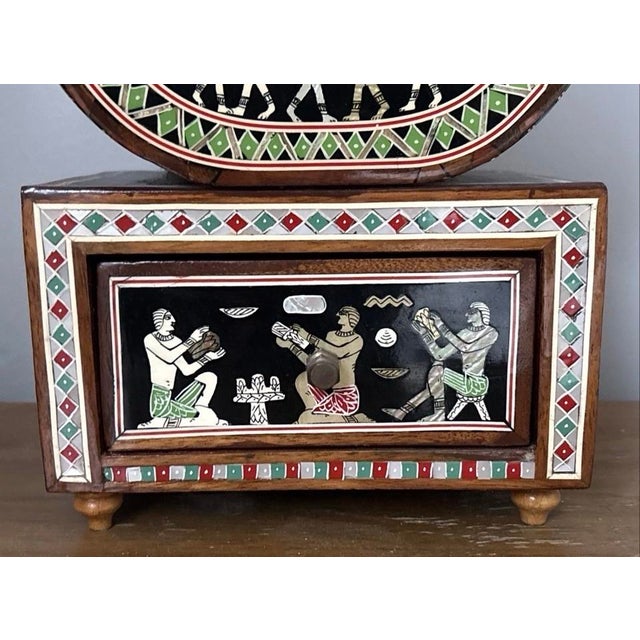 Egyptian Revival 1920s Mother of Pearl Inlay Table Top Jewelry Box For Sale - Image 10 of 12