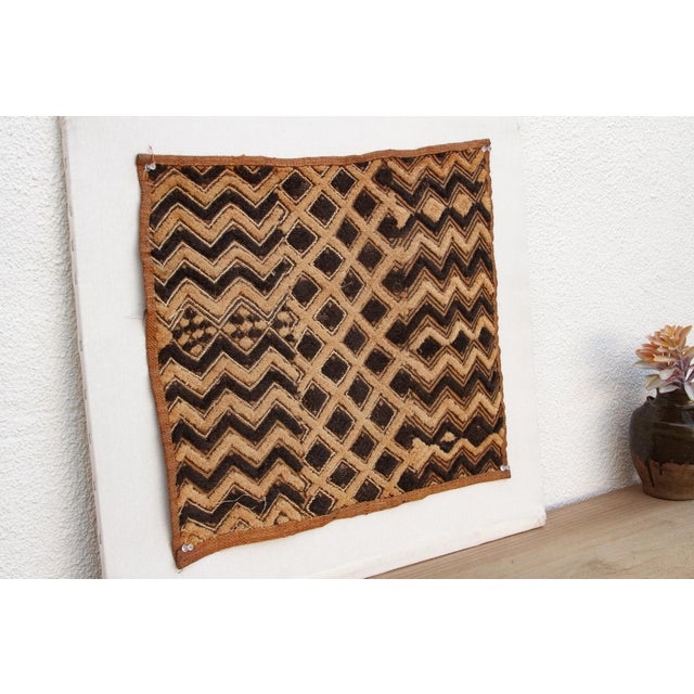 Zaire Zigzag African Kuba Cloth Panel For Sale - Image 4 of 7