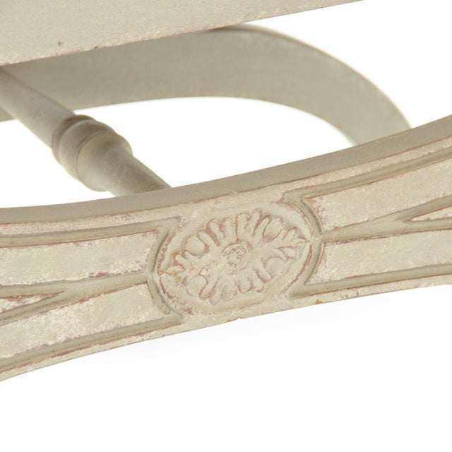 Beatrice Bench - Off-White Linen / Off-White Painted Frame For Sale - Image 4 of 5