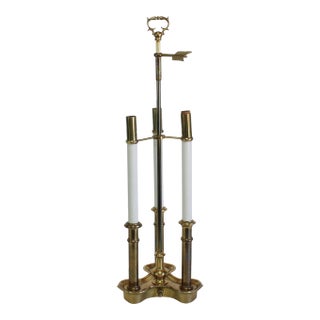 Vintage Brass Candlestick Table Lamp For Sale