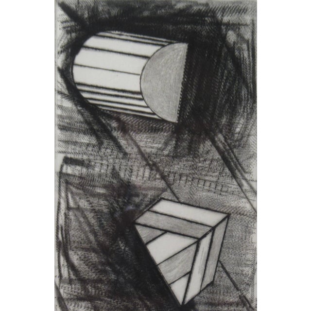 Ron Davis Drypoint Lambda I 1980 Reproduction Print For Sale - Image 4 of 5
