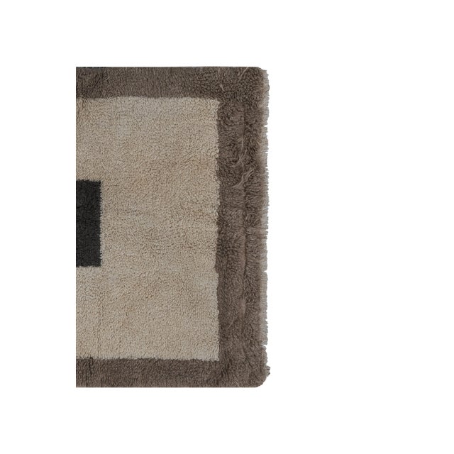 Mid-Century Modern Vintage Angora Wool Turkish Shaggy Rug 3'3'' X 4'5'' For Sale - Image 3 of 11