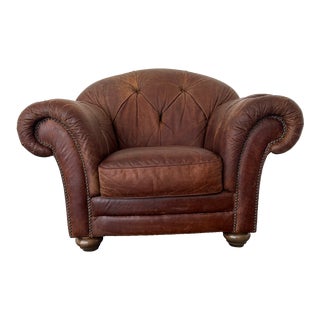 Carol Hicks Bolton Leather Chair For Sale
