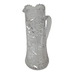 Early 1900s Antique American Brilliant Cut Glass Pitcher