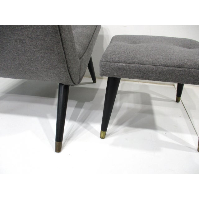 Textile Lounge Chair and Ottoman in the Style of Milo Baughman For Sale - Image 7 of 10