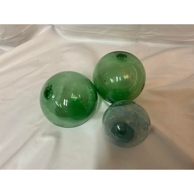 Japanese Early 20th Century Hand Blown Glass Orb Ball Japanese Fishing Floats For Sale - Image 3 of 3