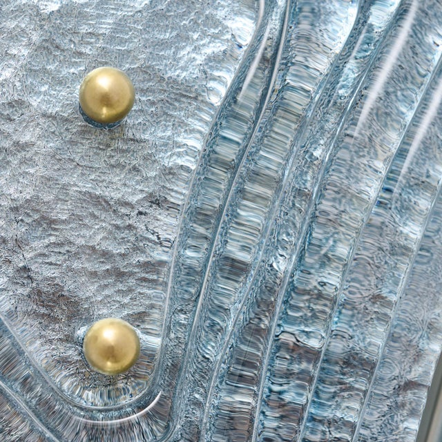 Layered Venetian Glass Sconces in Blue and Silver Leaf, Murano, Macchie - a Pair For Sale - Image 9 of 9