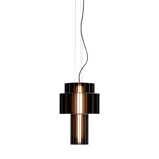 Babel T Pe Black Suspended Lamp by Stephen Burks for Parachilna For Sale