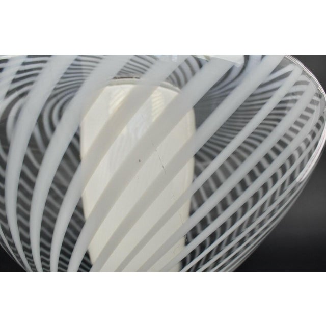 White Vintage Large Aloys Gangkofner for Peill & Putzler Toledo Ceiling Light Mid Century Modern Flush Mount Glass Opaline Swirl Modernist Venini For Sale - Image 8 of 10