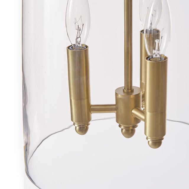 Maiden Glass Pendant, Natural Brass For Sale In Detroit - Image 6 of 8