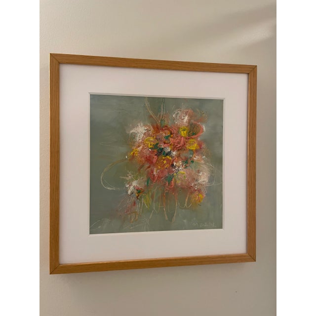 "Flowers in My Sky" Modern Pink Floral Oil Painting by Michele Zuzalek For Sale - Image 4 of 6