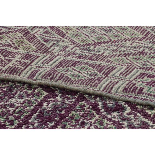 Gemstone Vintage Moroccan Rug, Purple & Beige With Diamond Patterns - Rug & Kilim For Sale - Image 7 of 7