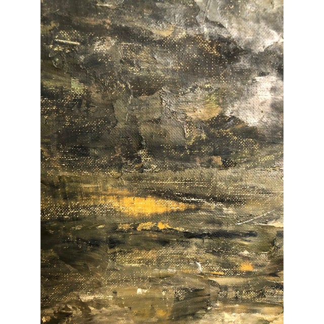 Impressionist Late 20th Century Original Oil on Canvas – Impressionist Landscape With Moonlight For Sale - Image 3 of 4