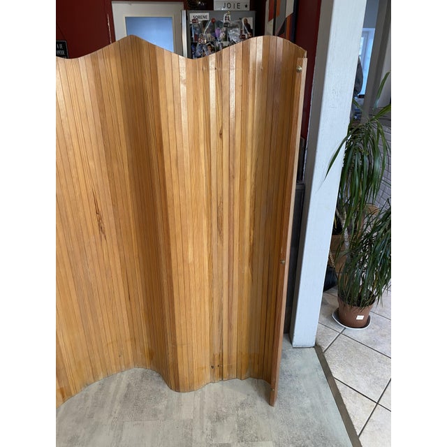 Vintage Freestanding Foldable Wooden Screen in the style of Baumann, 1950s For Sale - Image 14 of 18