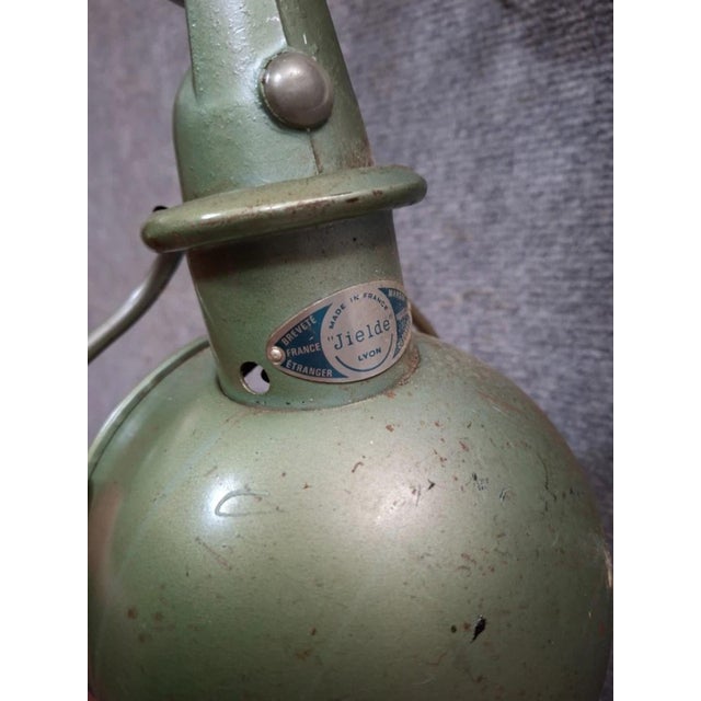 Industrial Lamp in Green Lacquered Metal from Jieldé, Lyon, 1950s For Sale - Image 6 of 8