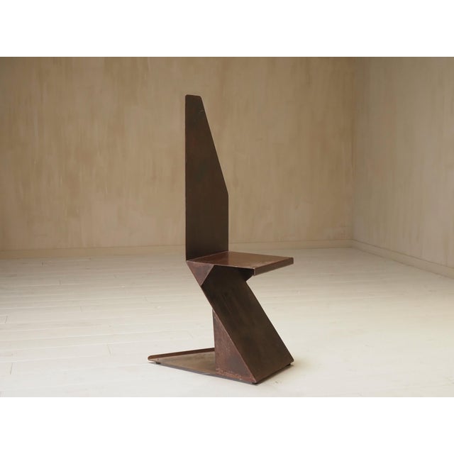 Postmodern Sculptural Steel Chair, Germany, 1980s For Sale - Image 11 of 15