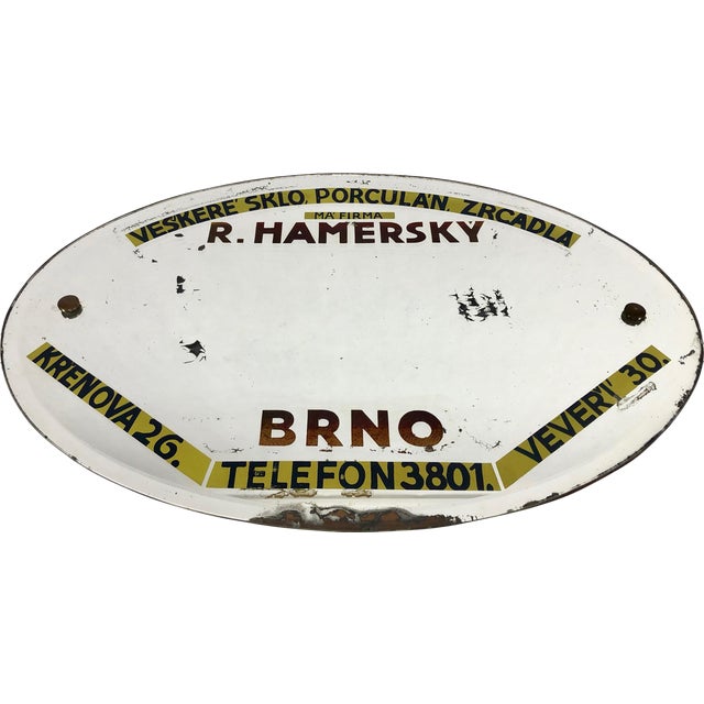 Art Deco Advertising Mirror from Brno, Czech Republic, 1930s For Sale