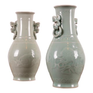 A Pair of Chinese Celadon Vases For Sale