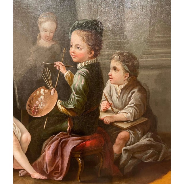 18th Century French “Four Arts” Allegorical Paintings After Carle Van Loo For Sale - Image 14 of 18