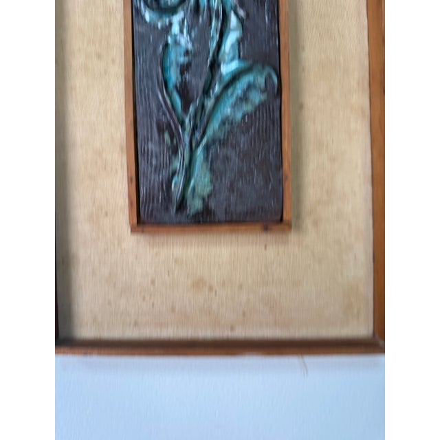 1970’s Mid-Century Modern Ceramic Flower Relief Wall Plaque – Signed For Sale In Miami - Image 6 of 9