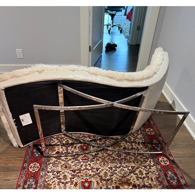 Modern Leather and Sheepskin Chaise Lounge by Lee For Sale - Image 3 of 7