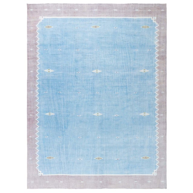 Doris Leslie Blau Vintage Indian Dhurrie Rug For Sale