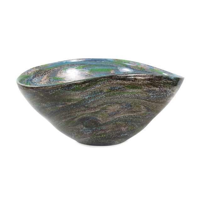 Green Kabir Glass Bowl For Sale - Image 8 of 11