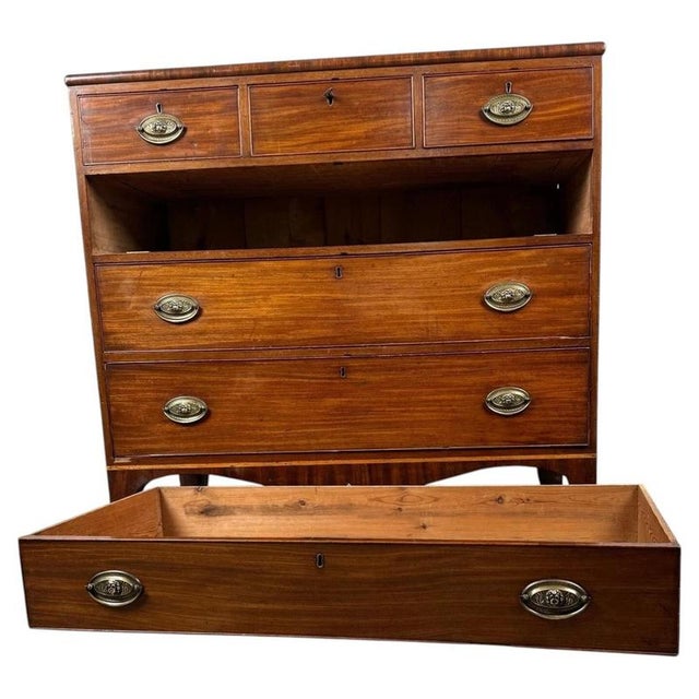 Brown Antique George III Mahogany Chest of Drawers, 1800 For Sale - Image 8 of 13