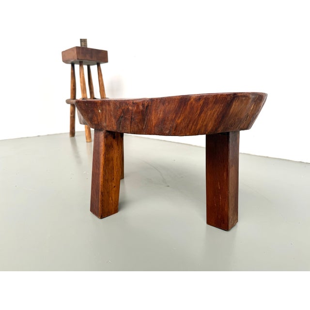 Brutalist Tripod Coffee Table in Teak, 1970s For Sale - Image 6 of 18