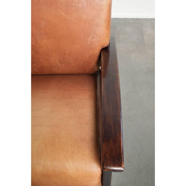 20th Century Art Deco Cognac-Colored Cowhide Lounge Chairs, Set of 2 For Sale - Image 9 of 14