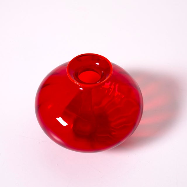 Single-Flower Vase in Red Murano Glass from Venini, Italy, 2000s For Sale - Image 10 of 16