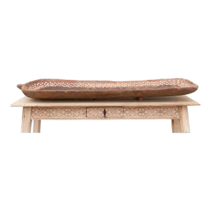 Very Long Mother of Pearl Inlay Dough Bowl