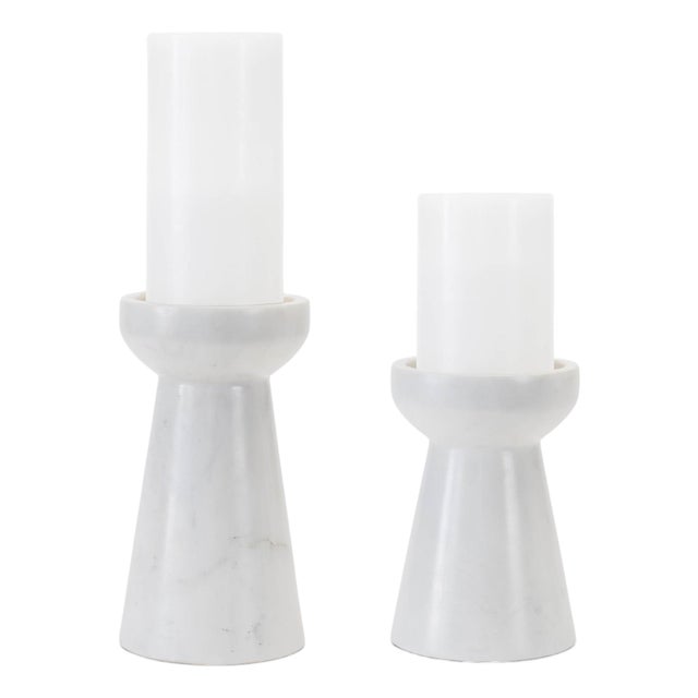 Modern Marble Candle Holder (Set of 2) For Sale