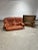 Brown European Leather & Oak Sofa Set For Sale - Image 8 of 18